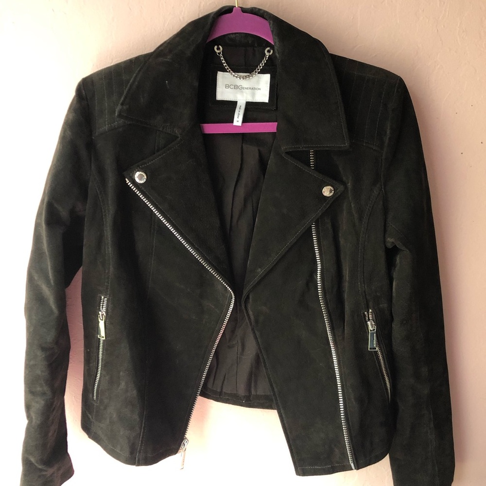 BCBG Suede Moto Jacket